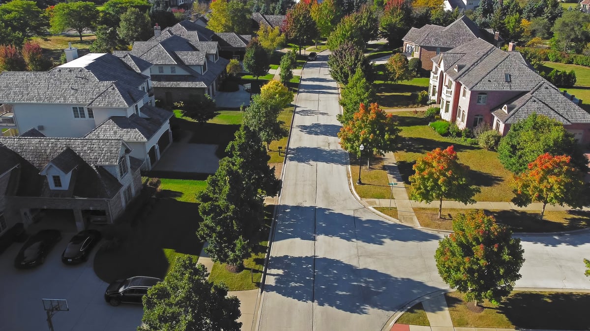 Tree-lined residential street in the East Cobb area